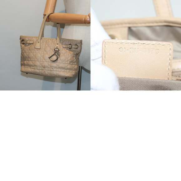 DIOR Lady DIOR Canage Hand Bag Coated Canvas Cream Vanilla - Picture 13 of 13